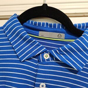 TASC Performance Polo XL – Royal Blue Striped | Moisture-Wicking Bamboo